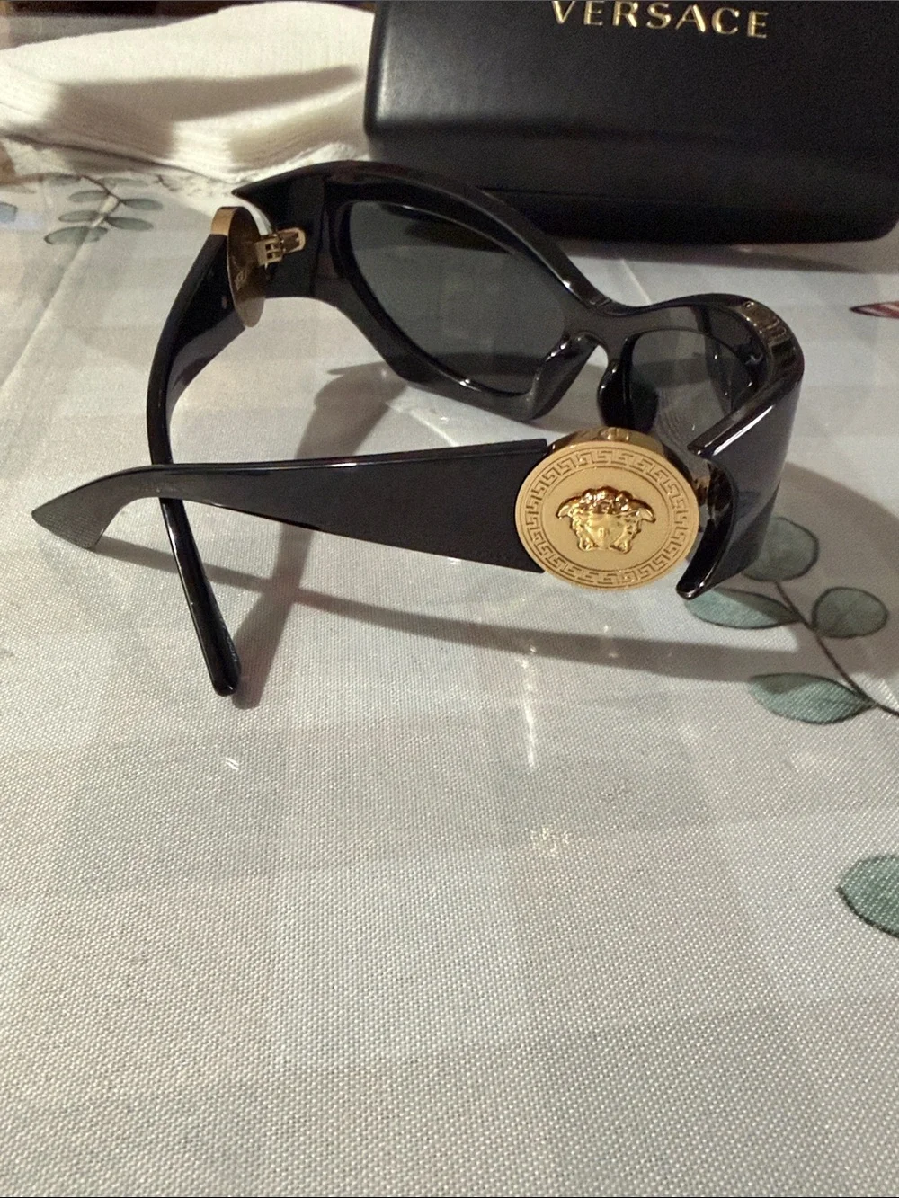 Versace Women's Black Oversized Cat-Eye Sunglasses